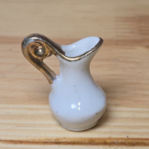 Vintage Porcelain Floral Print Miniature Creamer Pitcher - Picture 2 of 5